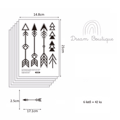 Funlife Samolepky do dětského pokoje černobílé šipky 17 x 2 cm