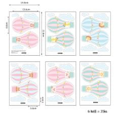 Funlife Samolepky na zeď pro děti balóny 8 x 13 cm