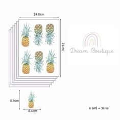 Funlife Samolepky na zeď pro děti ananas 4 x 8 cm