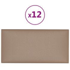 Vidaxl Nástěnné panely 12 ks cappuccino 60 x 30 cm umělá kůže 2,16 m²