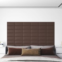 shumee Nástěnné panely 12 ks hnědé 30 x 15 cm umělá kůže 0,54 m²