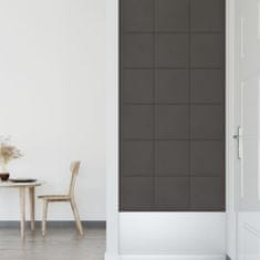 shumee Nástěnné panely 12 ks tmavě šedé 30 x 30 cm samet 1,08 m²