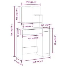 Greatstore Toaletní stolek se zrcadlem černý 86,5 x 35 x 136 cm