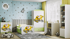 Kocot kids Dětská skříň Babydreams 90 cm bagr zelená