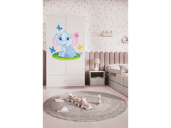 Kocot kids Dětská skříň Babydreams 90 cm slon s motýlky bílá