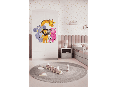 Kocot kids Dětská skříň Babydreams 90 cm ZOO bílá