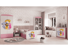 Kocot kids Dětská skříň Babydreams 90 cm ZOO růžová