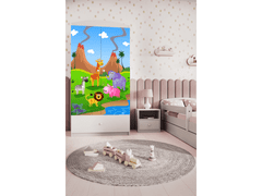 Kocot kids Dětská skříň Babydreams 90 cm safari bílá