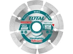 Total Diamantový kotouč TAC2111253 Kotouč diamantový řezný, segmenový, suché i mokré řezání, 125x22,2mm