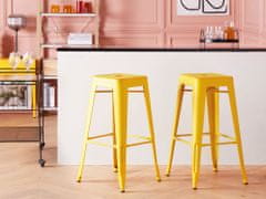Beliani Sada barových stoliček 76 cm žluto zlatá, 2 kusy CABRILLO