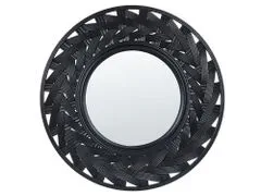 Beliani Kulaté nástěnné zrcadlo ø 60 cm černé TIERGA