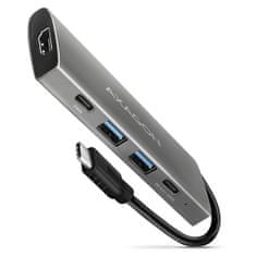 AXAGON HMC-5G2, USB 10Gbps hub, porty 2x USB-A, 2x USB-C, HDMI 4k/60, PD 100W, kabel USB-C 13cm