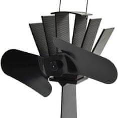 Vidaxl Teplem poháněný ventilátor na kamna 2 lopatky černý