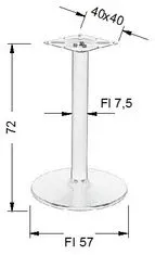 STEMA Kovová stolová podnož pro domácí, restaurační a hotelové použití NY-B006 bílá, výška 72,5 cm, průměr 57 cm - rám stolu