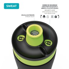 QUOKKA Quokka Sweat, Sportovní plastová láhev BLACK LIME 680ml, 06970