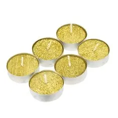 Dommio Čajové svíčky se zlatým glitrem - 6 ks