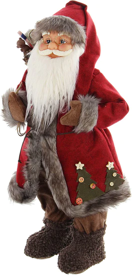 Dům Vánoc Santa v dlouhém červeném kabátu 60 cm