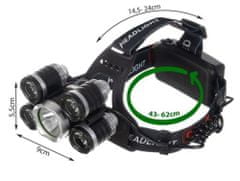 Trizand 16144 Čelovka LED ZOOM 5 x LED T6 CREE, černá 15382