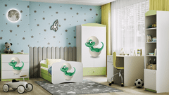 Kocot kids Dětská postel Babydreams dinosaurus zelená, varianta 70x140, bez šuplíků, bez matrace