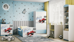 Kocot kids Dětská postel Babydreams formule jedna modrá, varianta 80x160, se šuplíky, bez matrace