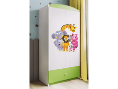 Kocot kids Dětská skříň Babydreams 90 cm ZOO zelená