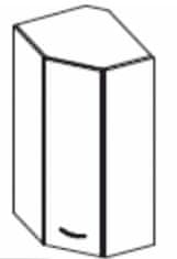 KONDELA Horní rohová kuchyňská skříňka Prado 60/60 N G-72 - bílý vysoký lesk
