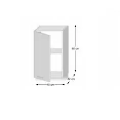 KONDELA Horní kuchyňská skříňka Line G40 - dub sonoma / bílá