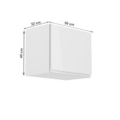 KONDELA Horní kuchyňská skříňka Aurora G50K - bílá / bílý lesk