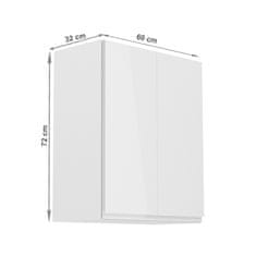 KONDELA Horní kuchyňská skříňka Aurora G602F - bílá / bílý lesk