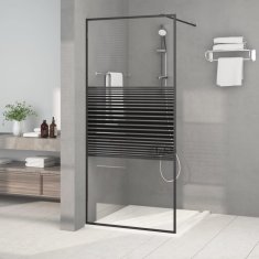 Vidaxl Sprchová zástěna walk-in černá 90 x 195 cm čiré ESG sklo