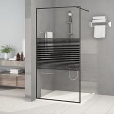 Greatstore Sprchová zástěna walk-in černá 100 x 195 cm čiré ESG sklo