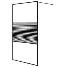 Greatstore Sprchová zástěna walk-in černá 115 x 195 cm čiré ESG sklo