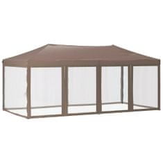 Greatstore Skládací party stan s bočními stěnami taupe 3 x 6 m