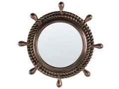 Beliani Kulaté nástěnné zrcadlo ø 46 cm tmavě hnědé GORMAZ