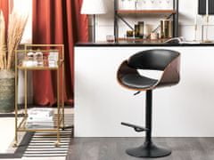 Beliani Barová stolička tmavé dřevo/černá BAKU II