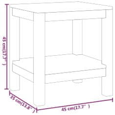 Vidaxl Odkládací stolek do koupelny 45x35x45 cm masivní teakové dřevo