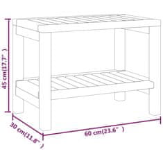 Vidaxl Odkládací stolek do koupelny 60x30x45 cm masivní teakové dřevo