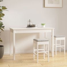 Greatstore Jídelní stůl bílý 110 x 55 x 75 cm masivní borové dřevo