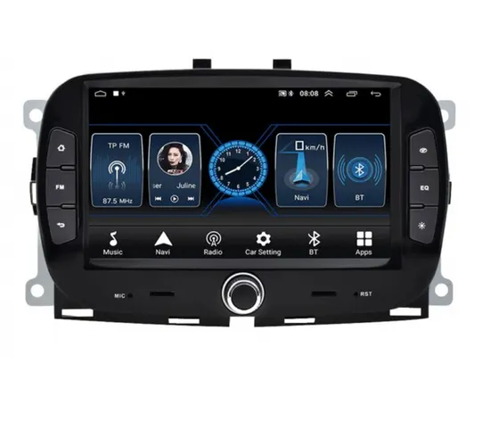 Podofo 7" Autorádio pro Fiat 500 2016-2019 Android s GPS navigací, WIFI, USB, Bluetooth, Android rádio Fiat 500 2016-2019