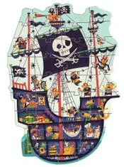 Djeco Podlahové obrysové puzzle Pirátský koráb 36 dílků