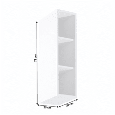 KONDELA Horní otevřená skříňka W200, bíla, SICILIA