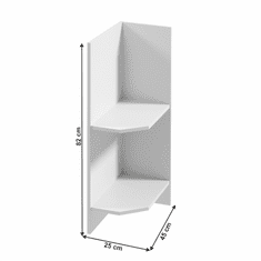 KONDELA Spodní otevřená skříňka D25PZ, pravá, bíla, SICILIA