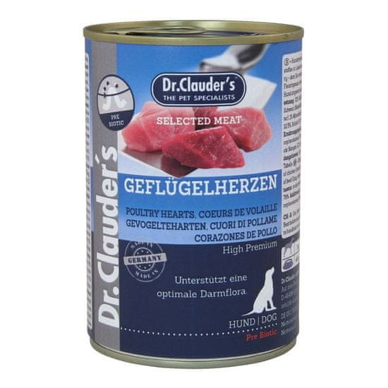 Dr.Clauder's Konzerva pro psy Geflügelherzen (drůbeží srdce) 400g