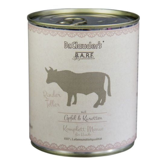 Dr.Clauder's Konzerva pro psy BARF Komplettmenue Rinderteller 800g