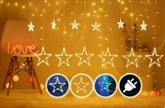 CoolCeny Vánoční LED světelný závěs – hvězdy - Bílá