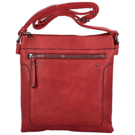 ERICK STYLE Stylová dámská koženková crossbody Lisbet, červená