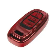 Stualarm TPU obal pro klíč Audi, carbon červený (484AU107CR)