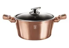 Berlingerhaus Kastrol s mramorovým povrchem a poklicí 20 cm Rosegold Metallic Line