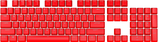 Corsair vyměnitelné klávesy PBT Double-shot Pro, 104 kláves, Origin Red, US