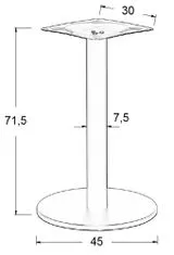 STEMA Kovová stolová podnož pro domácí, restaurační a hotelové použití SH-2010-2/B, černá, výška 71,5 cm, spodní prvek o průměru 45 cm - rám stolu